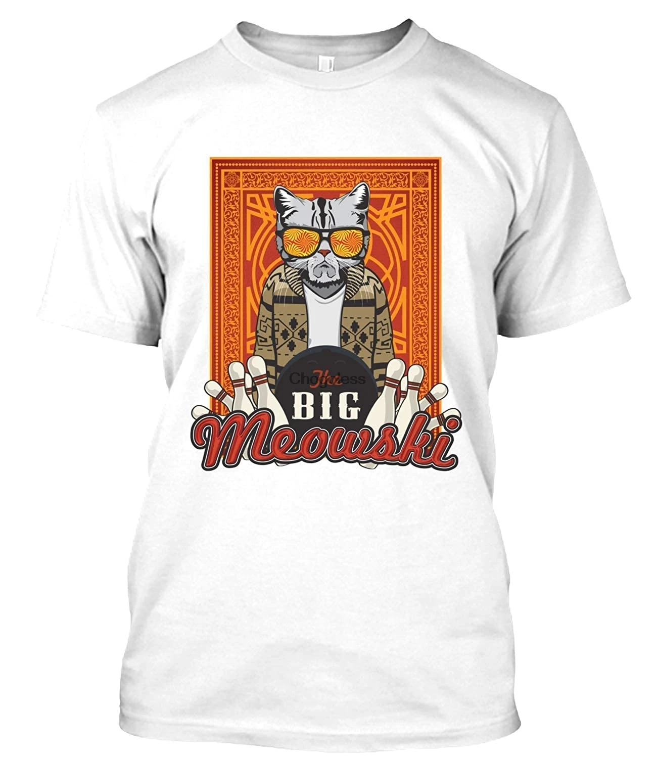 Большая футболка Meowski Dude Lebowski белая русская Подарочная для мужчин женщин девочек
