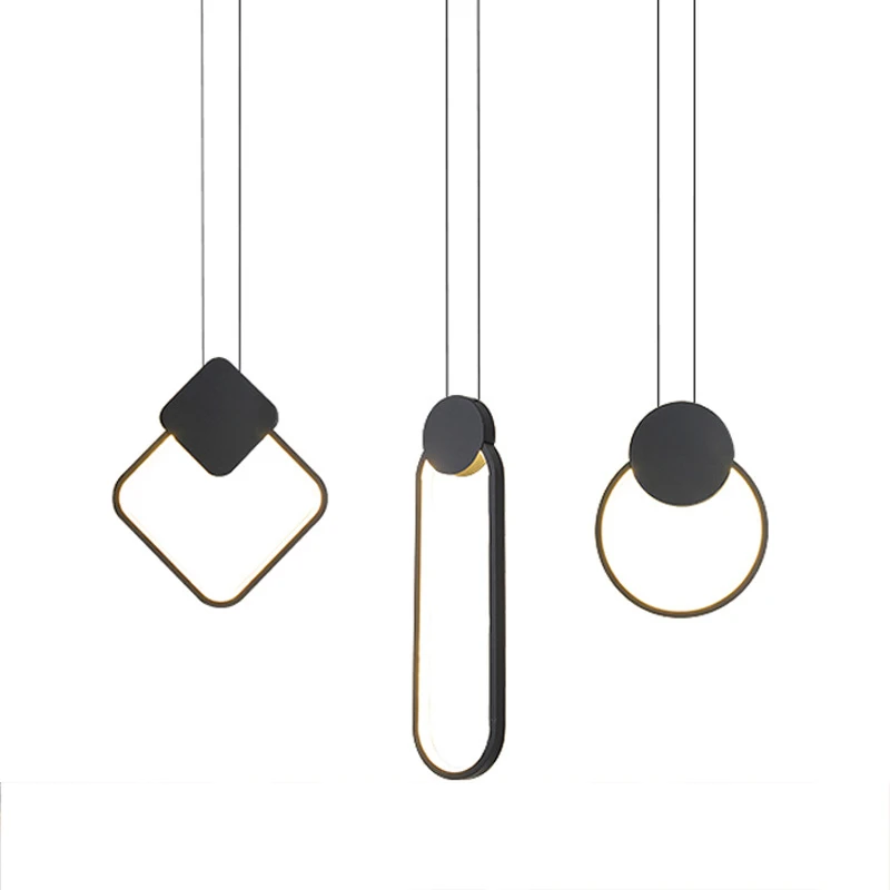 Современсветодиодный ные подвесные лампы белые черные квадратные круглые