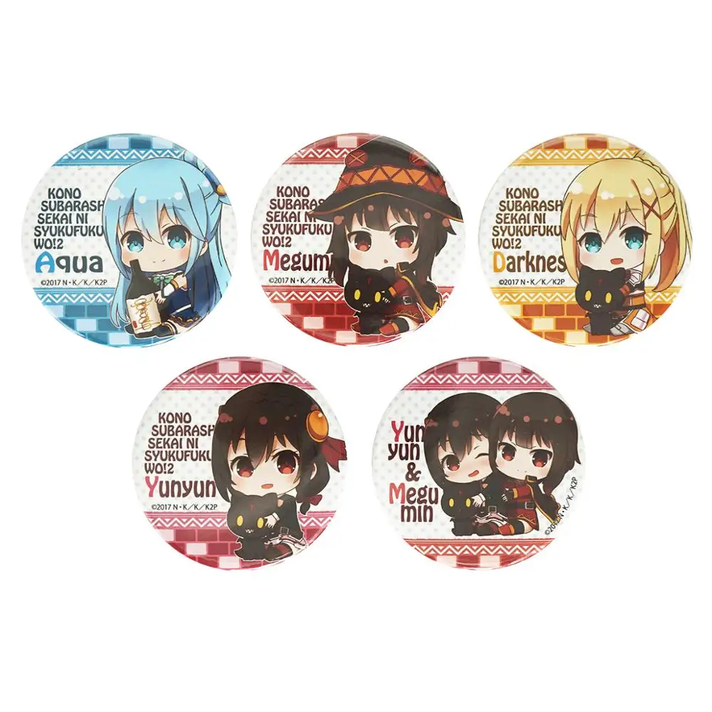 God's Blessing on аниме этот замечательный мир значок Aqua Darkness Megumin Yunyun металлический