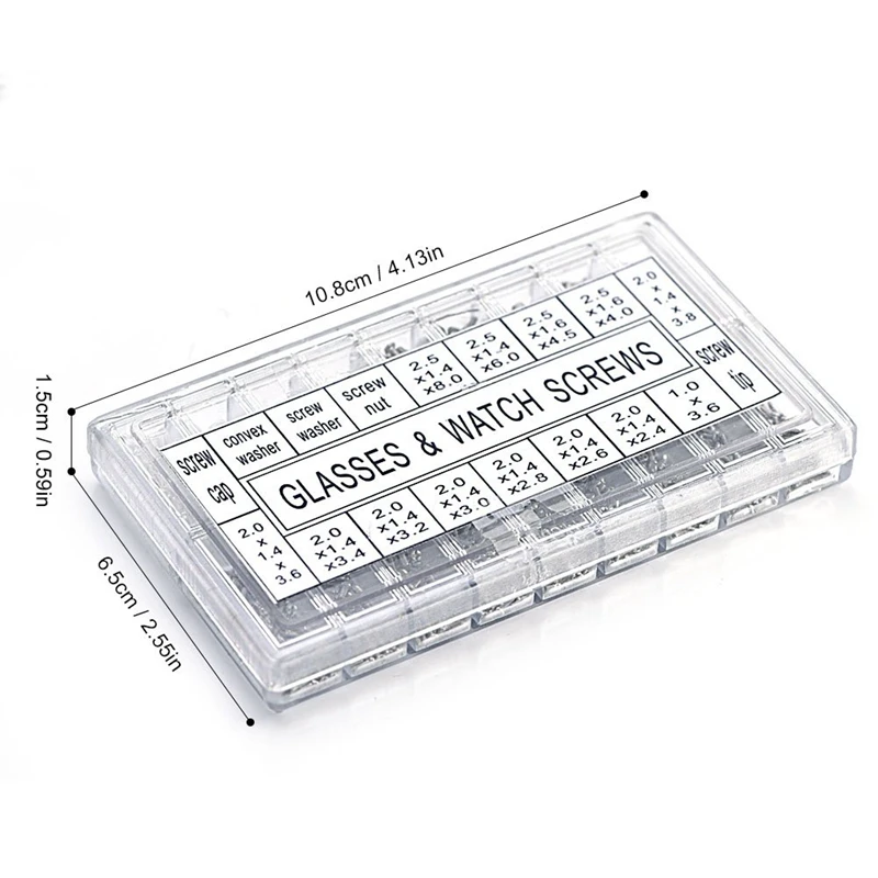 

1000Pcs Stainless Steel Eyeglasses Watch Repair Screw Replacement Kit Set Tiny Screws Nut Assortment Repair Tool Kit Set