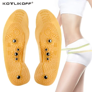 

KOTLIKOFF Magnetic Slimming Insoles Therapy for Weight Loss Massage Foot Care Shoes Mat Pad Yellow Insole Wholesale Soles