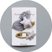 Оригинальные детские аксессуары для волос, комплект с зажимом в виде блестящей звезды, детский головной убор, не повреждает волосы, корейский стиль, цветочный головной убор для девочек