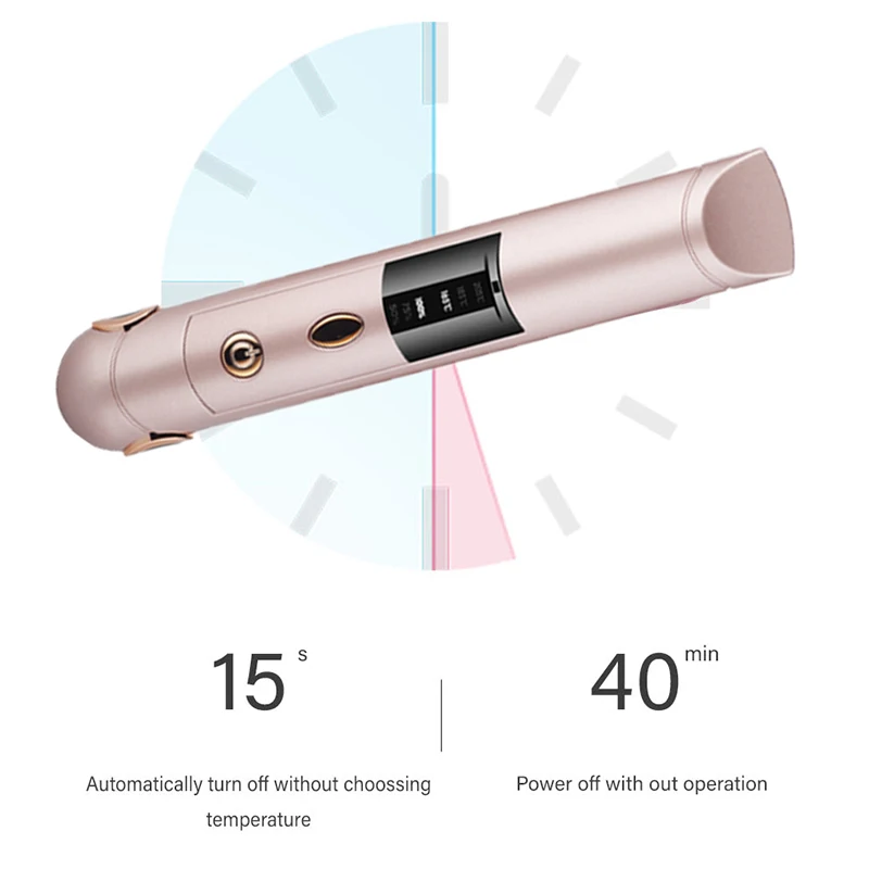 Portable USB Recharging Mini Hair Straightener Irons LED Display Wireless Multifunctional Straightening Curling Hair Style Tool