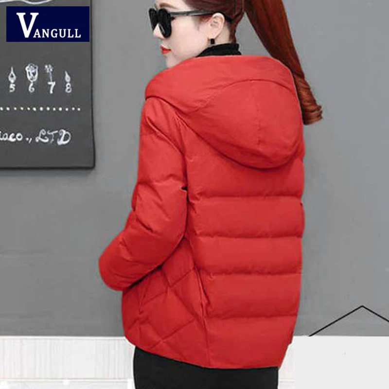 Beste Vangull Winter Vrouwen Jas Parka Effen Capuchon 2019 Casual Nieuwe Rits Plus Size Losse Dikke Bovenkleding Lange Mouwen jas