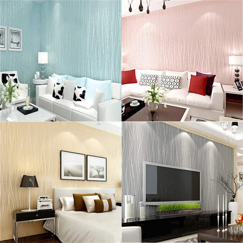 

10M Nonwoven Colth Roll Flannel Home Wall Decor Wallpaper Solid Color Irregular Stripe Simple Luxury Wallpaper