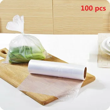 

2 Rolls Of Non-toxic Plastic Produce Clear Food Storage Bag Kitchen Fruits Vegetable Bread Food Storage