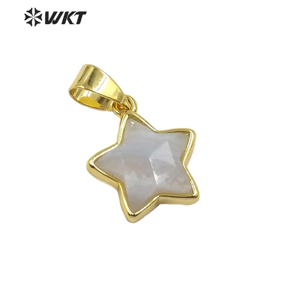 WT-P1493,, подвеска из натурального камня, ожерелье в форме звезд с золотым кулоном, женские подвески, ювелирные изделия ручной работы