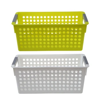 

Big deal 2pcs Japanese-Style Stackable Plastic Storage Baskets/Bins Organizer Fruit Toys Clothes Glove Box Debris Storage Basket