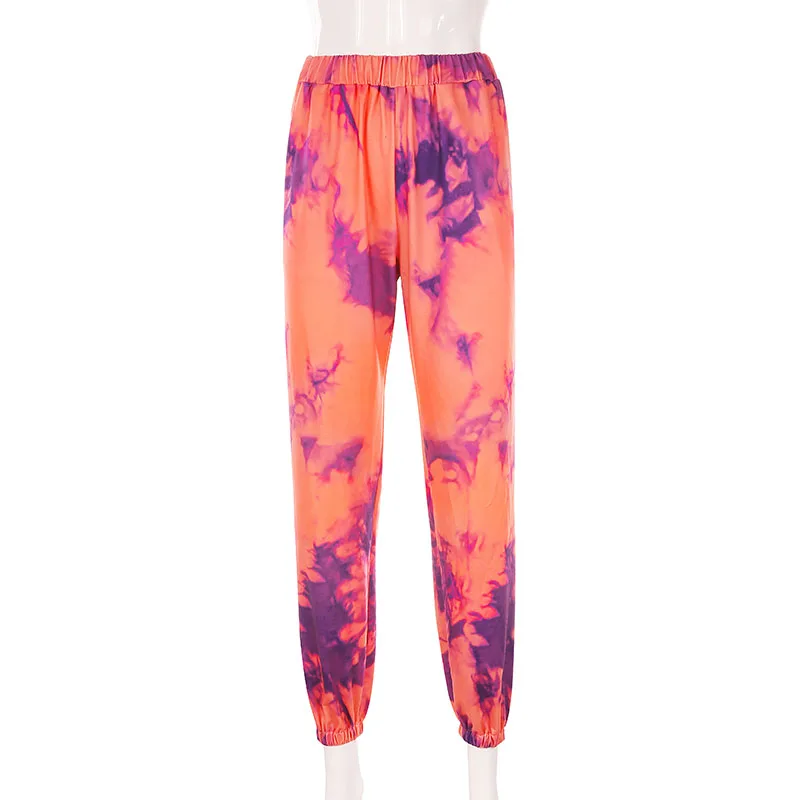 IAMHOTTY штаны с высокой талией и принтом Tie Dye, мешковатые штаны с карманами, спортивные свободные зимние спортивные штаны, модные женские штаны для тренировок