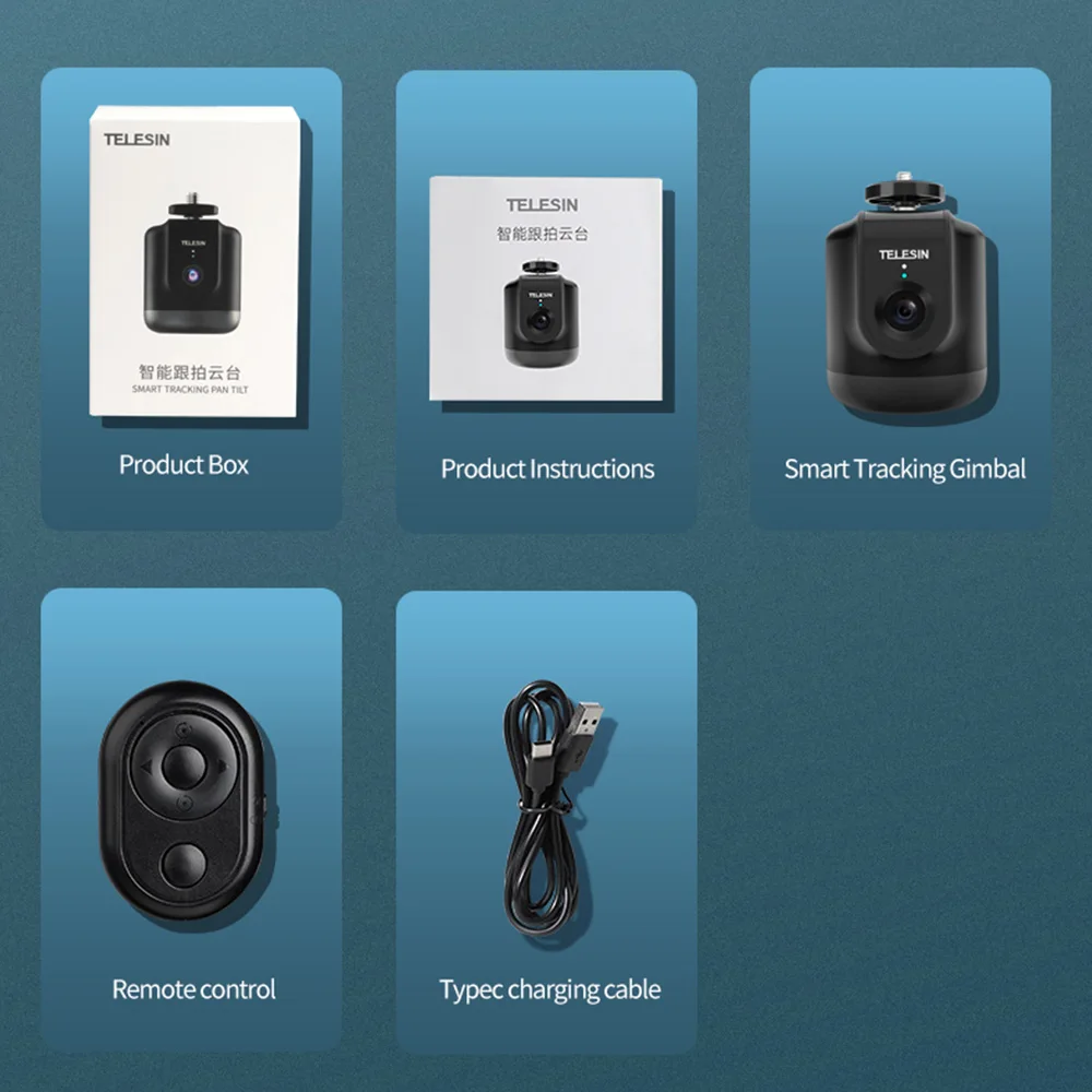 TELESIN AI Smart Shooting Gimbal Selfie 360&deg; Rotation Auto Face Tracking Holder Camera Phone Vlog For GoPro 12 DJI Osmo Action selfie stick tripod selfie stick mobile phone holder sports camera selfie stick cell phone selfie stick gimbal stabilizer smartphone selfie stick phone selfie tripod smartphone shooting holder