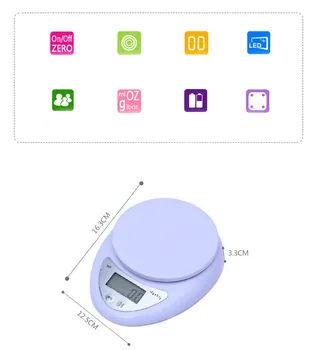 

5Kg Digital Kitchen Scale LCD Electronic Cooking Food Measure Bowl Scale dropshipping