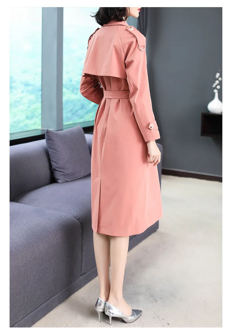 Y8461 стиль элегантный фасоли Slim Fit на шнуровке Ol средней длины пальто