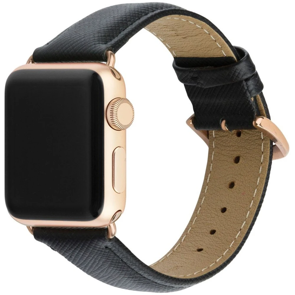 Кожаный ремешок для часов Apple Watch Dbramante1928 Madrid- Watch Strap 42mm- Night Black черный