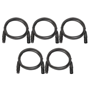 

5Pack of Microphone Lead ,Mic Cable, XLR Patch Lead Balanced ,Male to Female ,1.8m