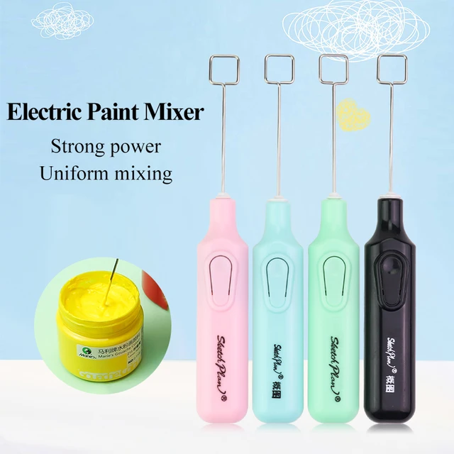 niceyst pigment stirrer, battery oprated portable handheld electric paint  mixer blending diy crafts art gouache painting drawing mix