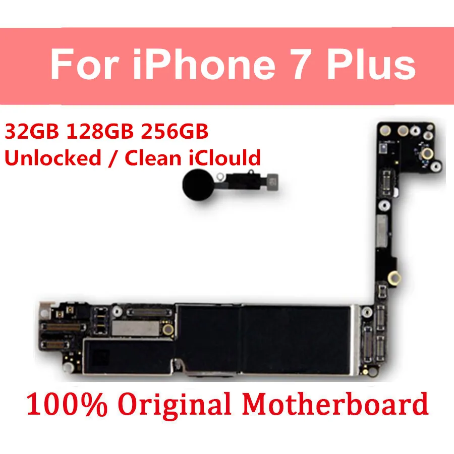 Разблокированная материнская плата для iPhone 7 Plus, 32 ГБ 128 ГБ 256 ГБ для iPhone 7 Plus 5,5 дюймов основная логическая плата с/без Touch ID