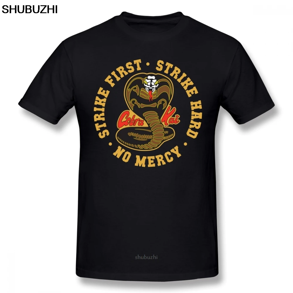 Детская футболка для каратэ футболка с логотипом Cobra Kai Strike First Strike Hard No Mercy HD Базовая футболка с короткими рукавами Мужская футболка sbz8374