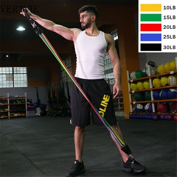 

VERTVIE Latex Resistance Bands Gym Door Anchor Ankle Straps With Bag Kit Set Yoga Exercise Fitness Band Rubber Loop Tube Bands
