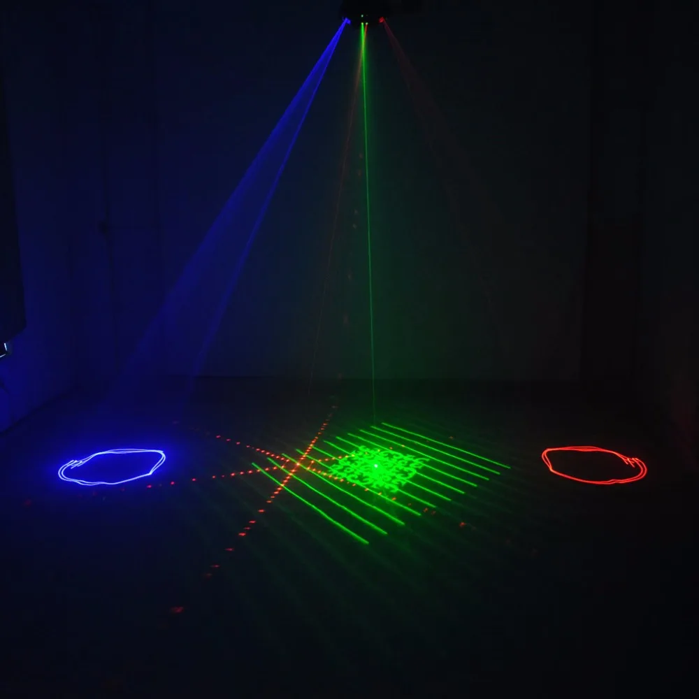 AUCD DMX 4 линзы красный зеленый синий RGB Полноцветный луч сетевой узор