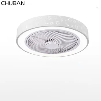 

Ceiling Fans with Lights smart Modern Painted Iron Acrylic LED Fan Light Dimmable Bedroom Room Fan Lamp Remote Control 50cm