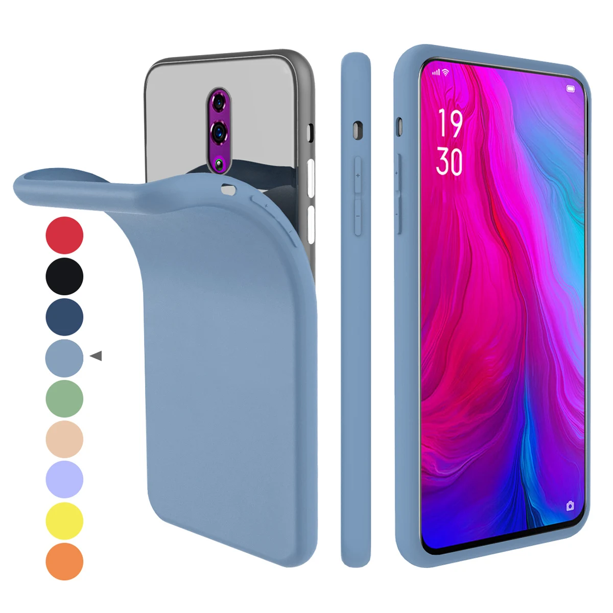 Чехол из силикона и бархата для Oppo Reno/Reno Z матовый мягкий чехол ТПУ карамельных