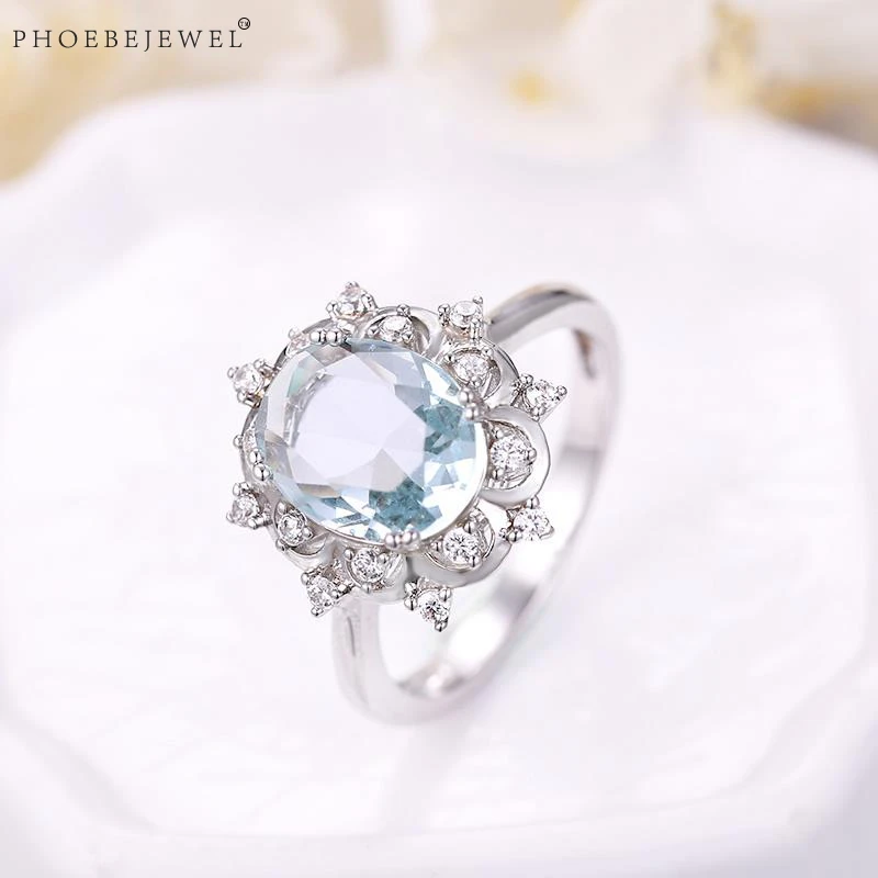 PHOEBEJEWEL горячая Распродажа серебряные женские кольца с прозрачными фианитами