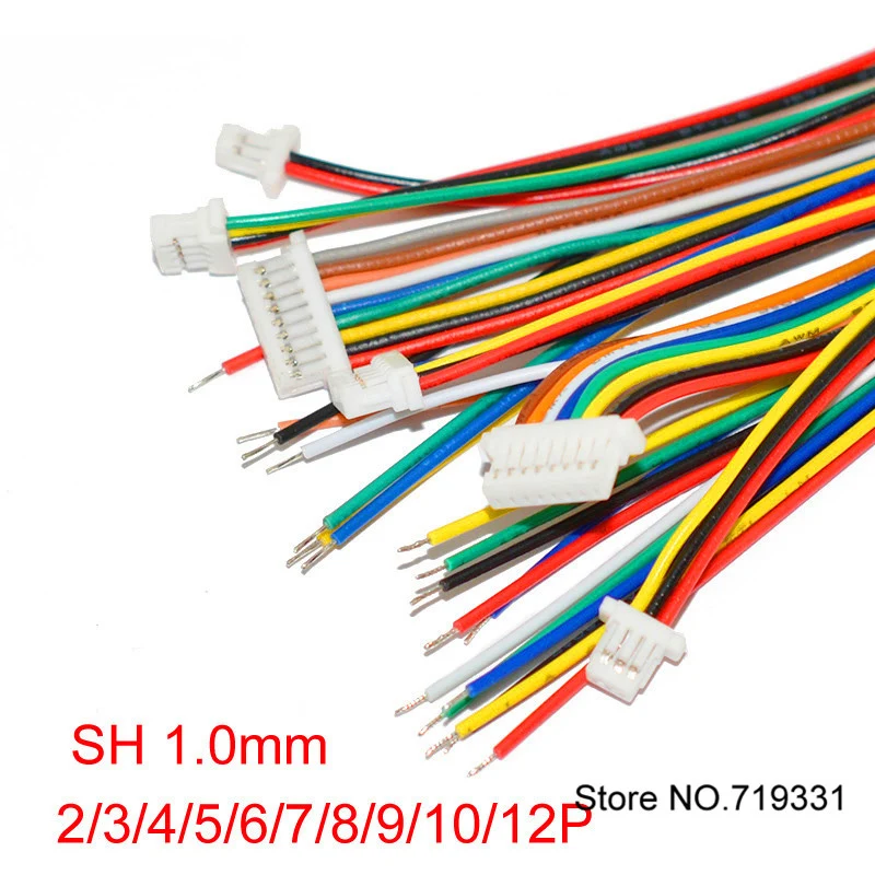 Pitch 1.25mm SH1.25 2/3/4/5/6/7/8/9/10P Single Head Connector Wire 100mm Cable 