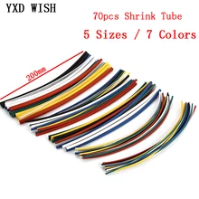 70Pcs Assorted Polyolefin Schrumpf Schlauch Kabel Hülse Wrap Draht Set Isolierte Schrumpfschlauch 127/164/328/530