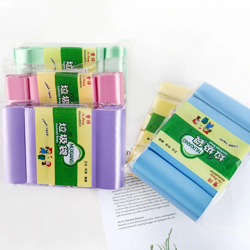 

5 Rolls 1 pack 75Pcs Household Disposable Trash Pouch Kitchen Storage Garbage Bags Cleaning Waste Bag Plastic Bag