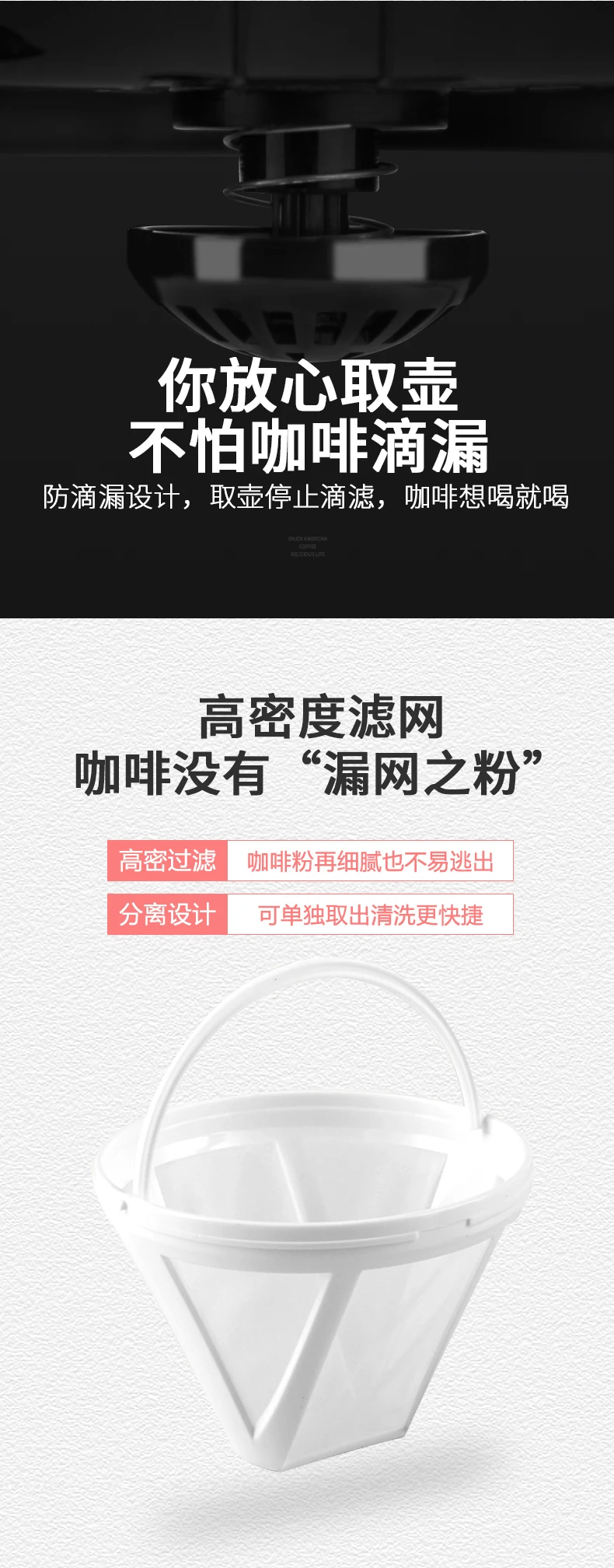 Американская кофемашина, Кофеварка, маленькая, для использования, полностью автоматическая, для приготовления кофе, чая, двойного