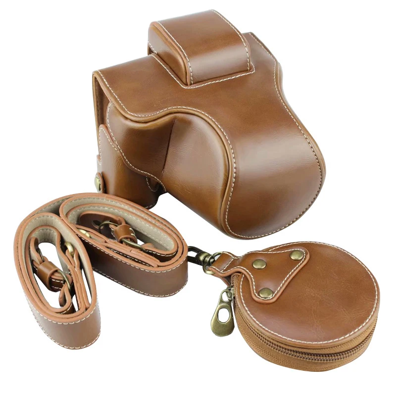 

Retro Camera Case for Canon EOS M50 PU Leather Professional Photography Camera Cover Cases 15-45mm Desirable Battery Camera Bag