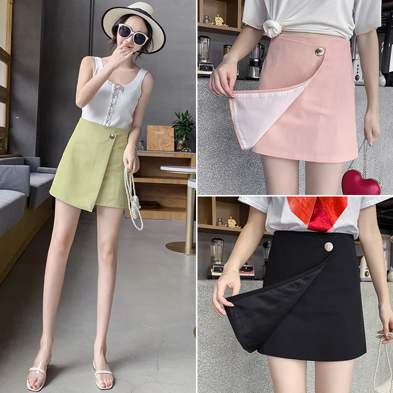 

Photo Shoot Irregular Skirt Women's New Style Summer And Autumn Korean-style Students Fashion Divided Skirt High-waisted Sheath