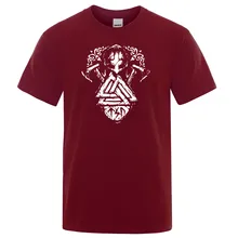 Летняя Высококачественная Футболка с принтом с символикой викингов, Мужская футболка с принтом ТВ шоу викингов, мужские футболки с коротким рукавом из хлопка