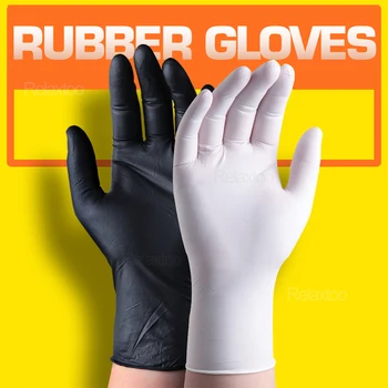 

100/50 pcs Disposable Latex Gloves Protective Non-Slip Gloves Acid Alkali Laboratory Rubber Gloves Household Cleaning Products