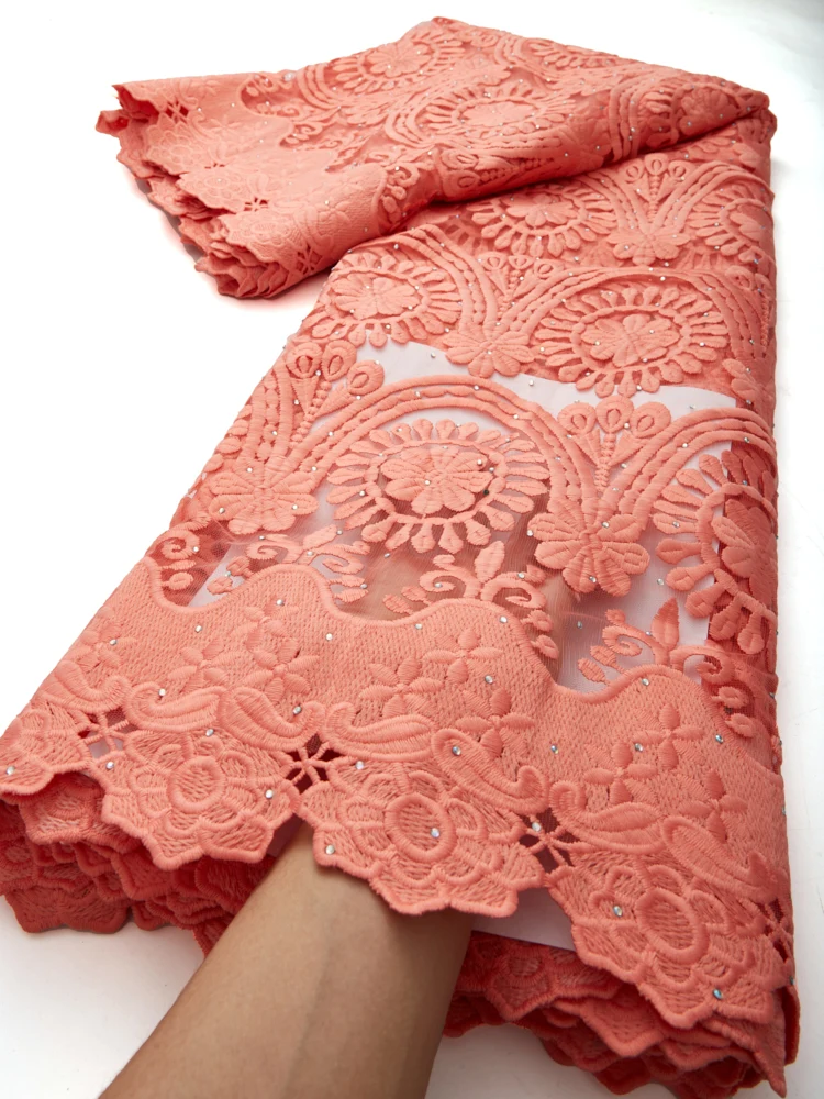 

African Fashion Lace Fabric High Quality Swiss Lace Embroidery Milk Silk Lace French Tulle Lace For Wedding Dress Sewing TY138
