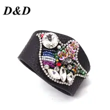 Женский кожаный браслет с кристаллами d & Европейский Модный