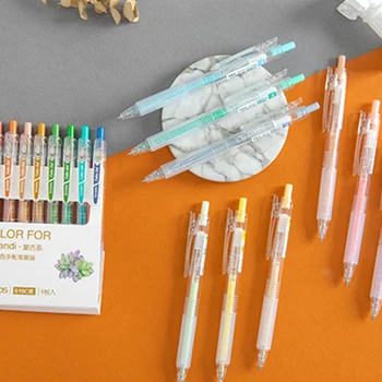 

Retractable Gel Pen Set 9 Colors Smooth Writing Fine Point, Assorted Color Inks for Drawing Writing