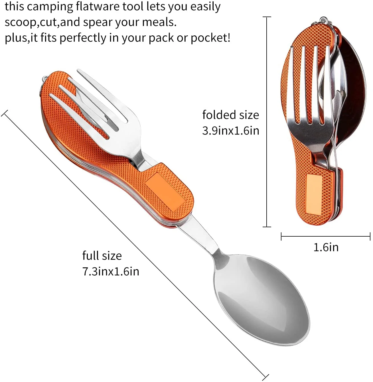 Folding Portable Stainless Steel Camping Picnic Cutlery Flatware