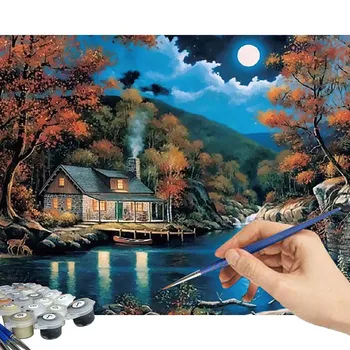 

Diy Painting Frame Landscape Pattern Diy Oil Painting By Numbers Kit Modern Wall Art Picture Acrylic Paint For Home Decor #LR4