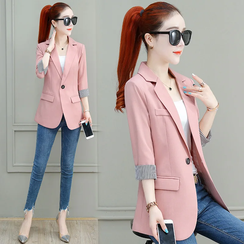 

Green Small Suit Coat Women's 2019 New Style Spring And Autumn Korean-style Slim Fit Online Celebrity Suit Debutante Graceful El