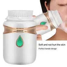 Ультразвуковая электрическая щетка для чистки лица Водонепроницаемая глубокая кисточка для чистки пор Массажер для снятия макияжа Уход за кожей лица косметическое устройство