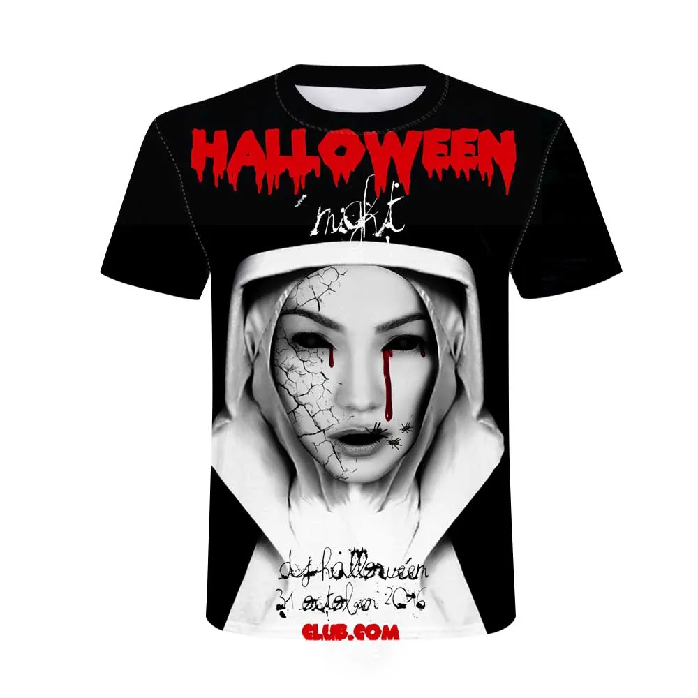 

New Casual 3d T Shirt Halloween Horror Hipster Short Sleeve Tee Tops Men and Women Harajuku T-shirts