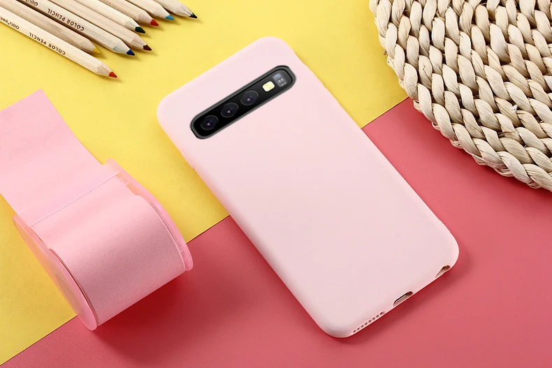 Чехол TRISEOLY для samsung Galaxy S10 5G чехол простой сплошной цвет мягкий силиконовый бампер чехол для samsung Galaxy S10 Plus S10e чехол