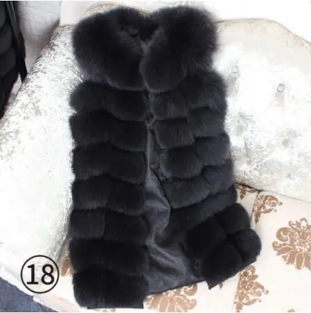 long short 88cm-2 Новинка, зимний женский жилет из лисьего меха, настоящий натуральный цельный Лисий мех, длинное пальто, 88 см, куртка из натурального меха, жилет - Цвет: long short 88cm-2