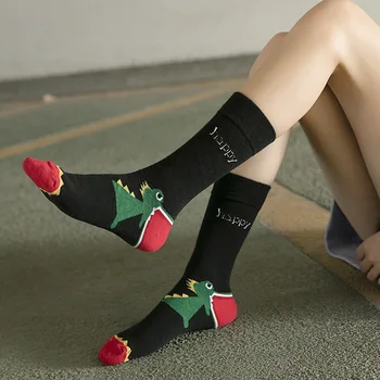 

Zebra Giraffe Dinosaur Animal Socks Streetwear Funny Cartoon Pattern Novelty Cotton Warm Short Happy Women Men Socks