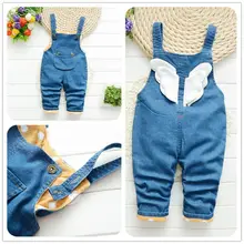 BibiCola/джинсы для девочек; сезон осень-зима брюки на лямках Детские плотные теплые комбинезоны для девочек комбинезон зимние брюки для маленьких девочек теплые штаны