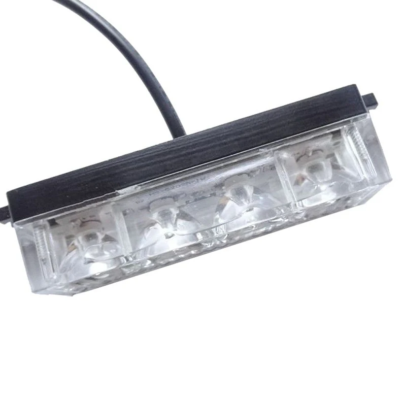 2pcs 4LED 4W белый+ желтый аварийный автомобильный боковой маркер решетка вспышка стробоскоп светильник
