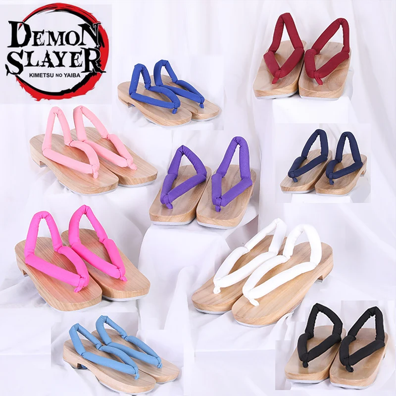 

Demon Slayer Kimetsu No Yaiba Anime Cosplay Shoes Kamado Tanjirou Sandals Kamado Nezuko Geta Clogs Agatsuma Zenitsu Flip Flops