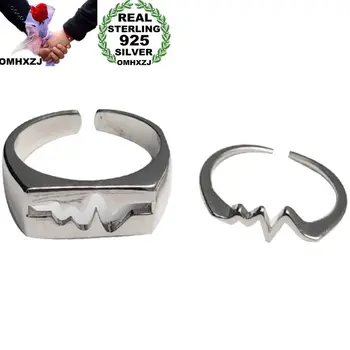 

OMHXZJ Wholesale European Fashion Woman Man Party Wedding Gift Silver Heart Beating Open 925 Sterling Silver Ring RR288