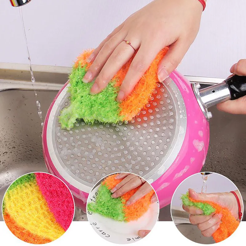 

11*15cm Strawberry Polyester Yarn Dish Cloth Cleaning Cloths Rag Hand Knitting Kitchen Washing Towel Cloth Scouring TablewareNew